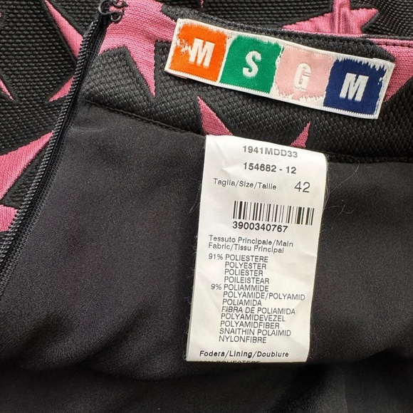 MSGM Star Jacquard Mini Skirt Black Pink Embroidered ASO Monster High Draculaura - Picture 11 of 16